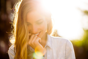 Charming girl smiling