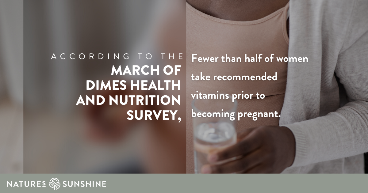 Fewer than half of women take recommended vitamins prior to becoming pregnant