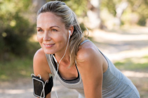 Mature woman jogging