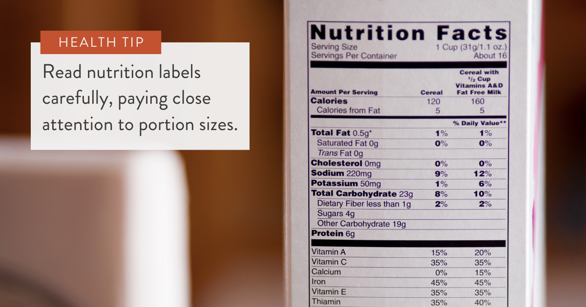 Reading nutrition labels