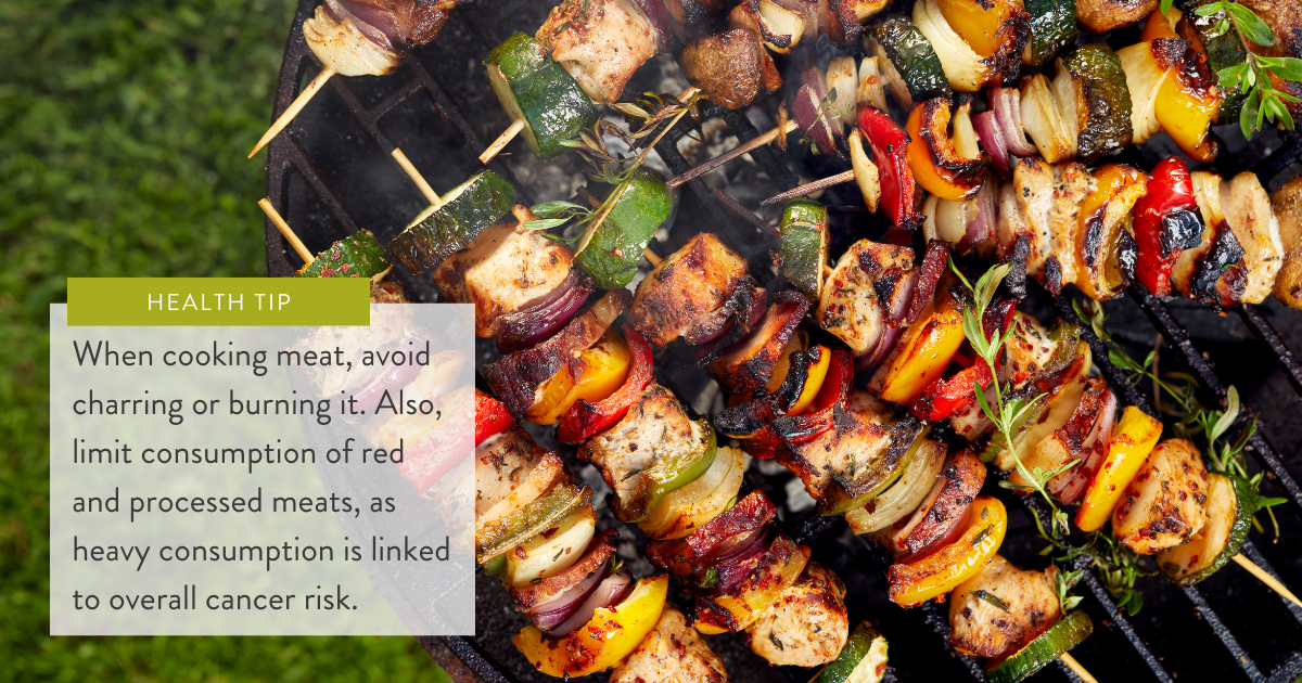 Avoid charred meats